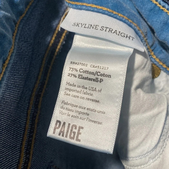 Paige Skyline Straight Jeans in Classic Blue Denim - Women’s Size 31 - Picture 12 of 14